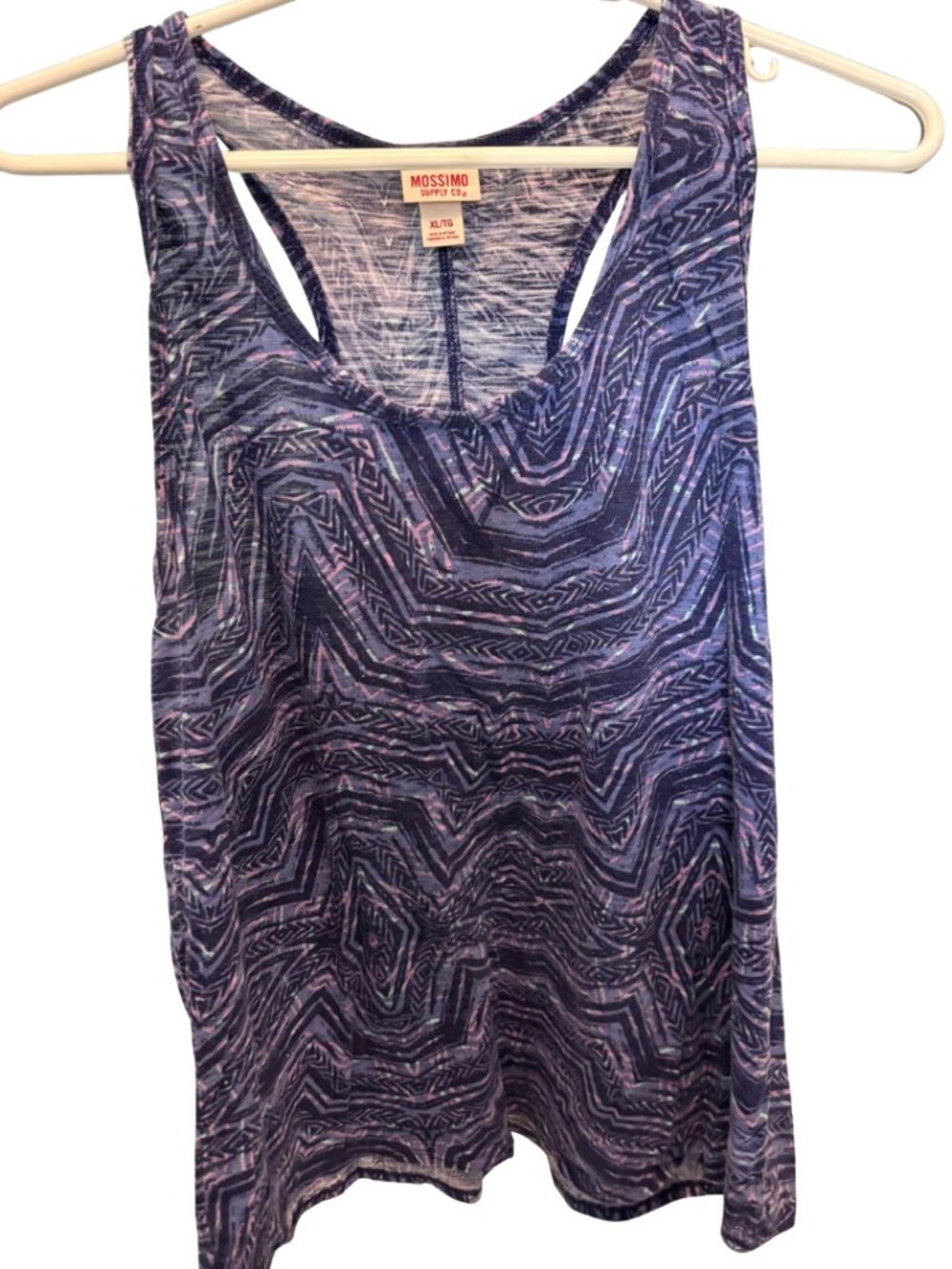 Mossimo purple print tank top XL